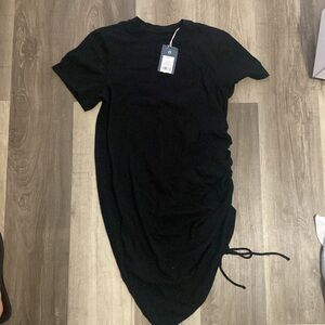 NWT Universal Thread Black TShirt Dress with Side Cinch - Size XS
